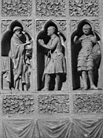 Reims, Cathedrale, Facade occidentale, Revers, D'Abraham a Jean-Baptiste; de Melchisedech a Jesus (scene 1) (Melchisedech, Abraham, un chevalier) (2)